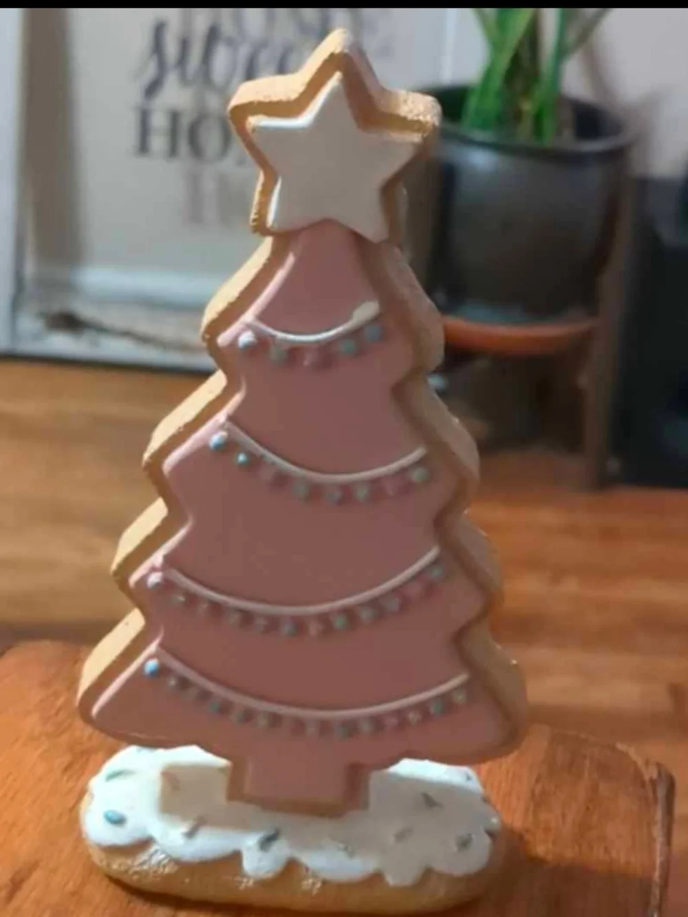 Pastel Holiday Tree Cookie Figurine